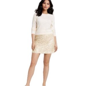 A New Day, NWT Ivory Sequin Mini Skirt, Size M